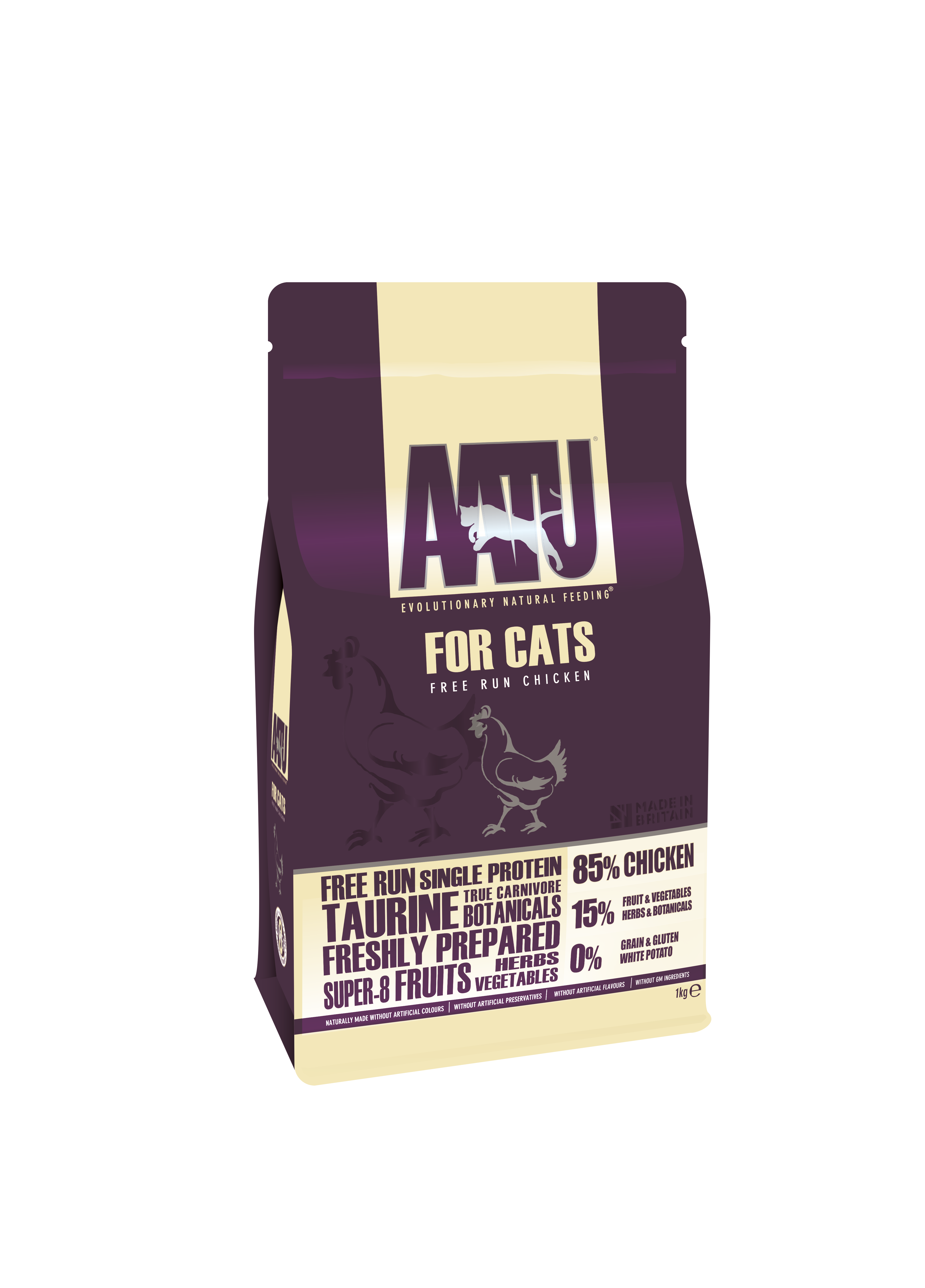 AATU 85/15 Grain Free Chicken Dry Cat Food - 1kg
